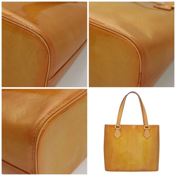 LOUIS VUITTON Monogram Vernis Houston Hand Bag Jaune - Picture 10 of 15